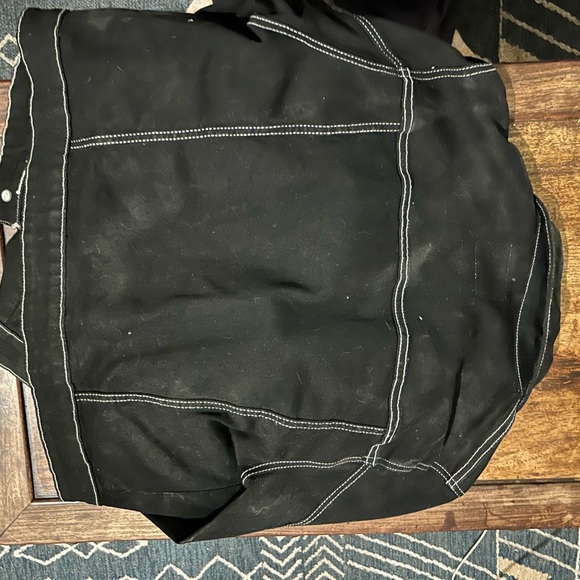 Black biker jacket denim never worn - Picture 3 of 3